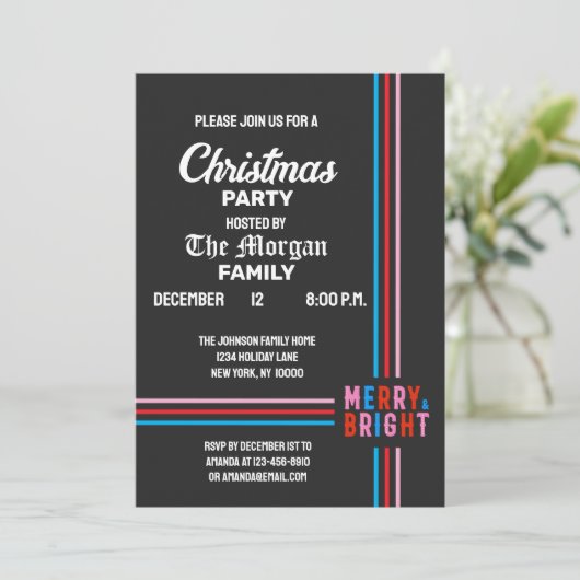 Vrolijk en helder vrolijk kerstfeest kaart (Staand voorkant)