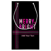 Vrolijk en helder vrolijk kerstfeest klein cadeauzakje (Achterkant)