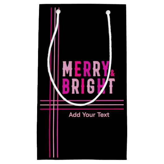 Vrolijk en helder vrolijk kerstfeest klein cadeauzakje (Voorkant)