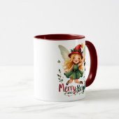 Vrolijk en helder, vrolijk kerstfeest mok (Voorkant rechts)