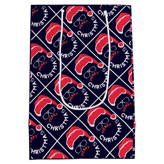 Vrolijk en helder, vrolijk kerstman medium cadeauzakje (Achterkant)