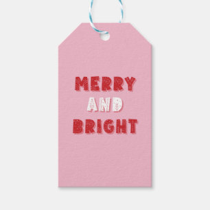 Vrolijk en helder, Vrolijk Kerstmis, Kerstmis, Roz Cadeaulabel