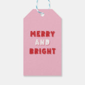 Vrolijk en helder, Vrolijk Kerstmis, Kerstmis, Roz Cadeaulabel (Achterkant)