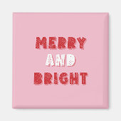 Vrolijk en helder, Vrolijk Kerstmis, Kerstmis, Roz Magneet (Voorkant)