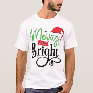 Vrolijk en Helder Vrouwen Kerst T shirt, Mannen T- T-shirt