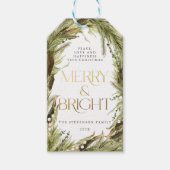 Vrolijk en Helder Waterverf Kerstkrans Cadeaulabel (Voorkant)