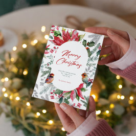 Vrolijk en helder - Waterverf Kerstmis Botanicals Kaart