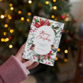 Vrolijk en helder - Waterverf Kerstmis Botanicals Kaart