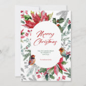 Vrolijk en helder - Waterverf Kerstmis Botanicals Kaart (Voorkant)