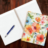 Vrolijk en helder Waterverf Poppy Floral Notitiebo Notitieboek