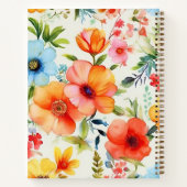 Vrolijk en helder Waterverf Poppy Floral Notitiebo Notitieboek (Achterkant)