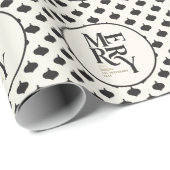 Vrolijk en helder zwart en gouden Kerstmis Cadeaupapier (Rol Hoek)