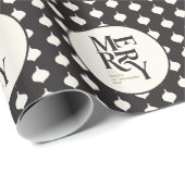 Vrolijk en helder zwart en gouden Kerstmis Cadeaupapier (Rol Hoek)