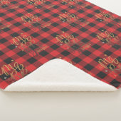 Vrolijk en helder zwart rood Rustiek Plaid Kerstmi Sherpa Deken (3/4)