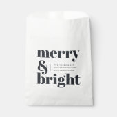 Vrolijk en helder zwart-wit kerstmis bedankzakje (Voorkant)