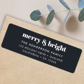 Vrolijk en helder zwart-wit kerstmis etiket