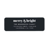 Vrolijk en helder zwart-wit kerstmis etiket (Voorkant)