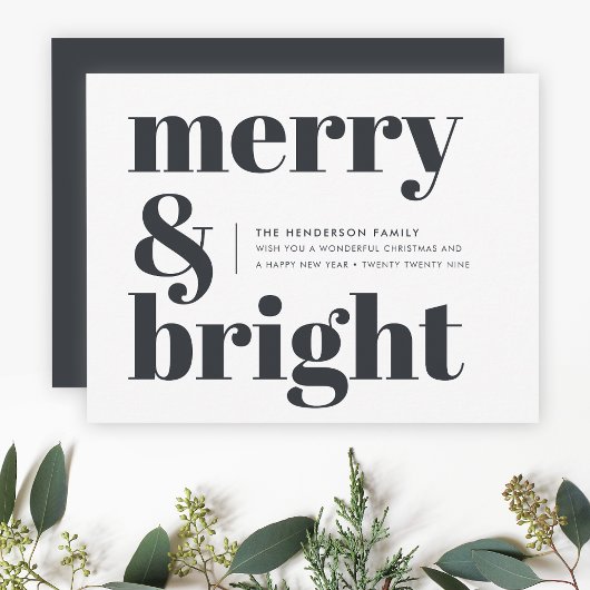 Vrolijk en helder zwart-wit kerstmis feestdagenkaart