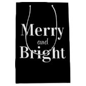 Vrolijk en helder zwart wit vakantie Kerstmis Medium Cadeauzakje (Voorkant)