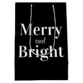 Vrolijk en helder zwart wit vakantie Kerstmis Medium Cadeauzakje (Achterkant)