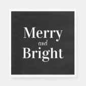 Vrolijk en helder zwart wit vakantie Kerstmis Servet (Voorkant)