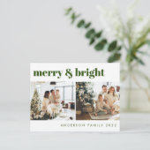 Vrolijk en helderziend groen kerstfeest briefkaart (Staand voorkant)