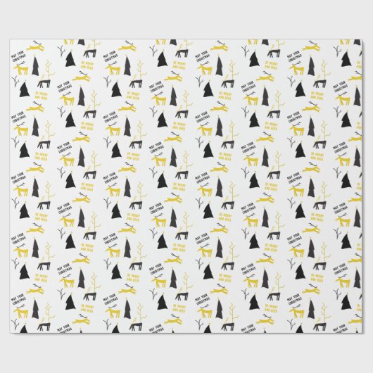 VROLIJK EN HERT KERST CADEAUPAPIER (Vlak)