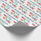 Vrolijk en kleurrijk kerstfeest cadeaupapier (Hoek)