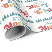 Vrolijk en kleurrijk kerstfeest cadeaupapier (Rol Hoek)