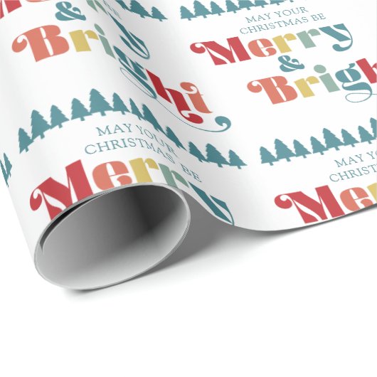 Vrolijk en kleurrijk kerstfeest cadeaupapier (Rol Hoek)