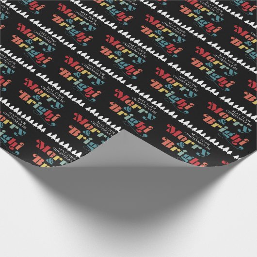 Vrolijk en kleurrijk kerstfeest cadeaupapier (Hoek)