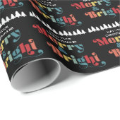 Vrolijk en kleurrijk kerstfeest cadeaupapier (Rol Hoek)