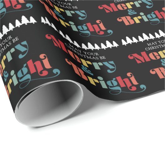 Vrolijk en kleurrijk kerstfeest cadeaupapier (Rol Hoek)