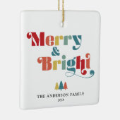 Vrolijk en kleurrijk kerstfeest keramisch ornament (Rechts)