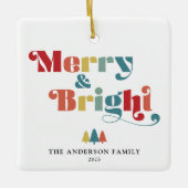 Vrolijk en kleurrijk kerstfeest keramisch ornament (Voorkant)