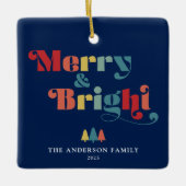 Vrolijk en kleurrijk kerstfeest keramisch ornament (Voorkant)