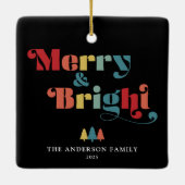 Vrolijk en kleurrijk kerstfeest keramisch ornament (Achterkant)