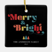 Vrolijk en kleurrijk kerstfeest keramisch ornament (Voorkant)