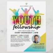 Vrolijk en kleurrijk Youth Fellowship Kerk Event Flyer (Voorkant)