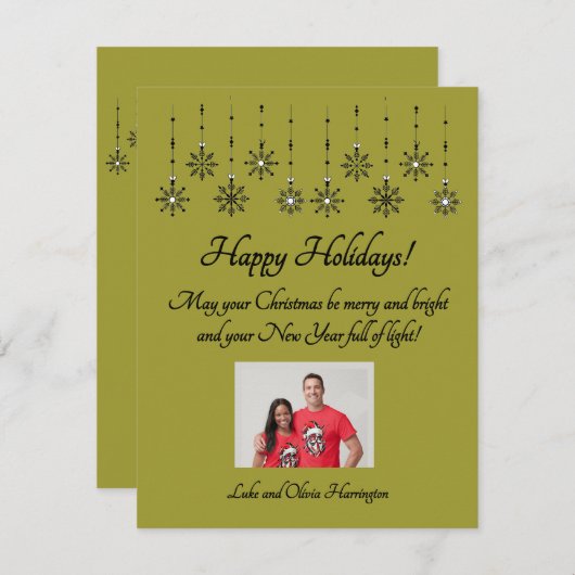 Vrolijk en licht personaliseren Flat Holiday Kaart (Voorkant / Achterkant)