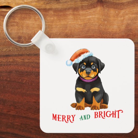 Vrolijk en licht Schattige Hond Sleutelhanger (Voorkant)