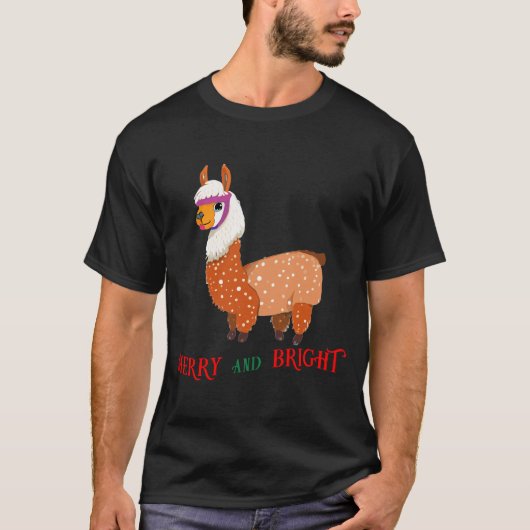 Vrolijk en licht Schattige Llama T-shirt (Voorkant)