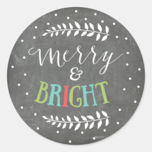 Vrolijk en licht Stippen krijtbord Kerst sticker
