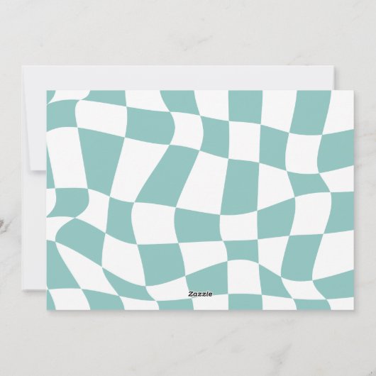 Vrolijk en licht trendy  retro familie foto feestdagenkaart (Achterkant)