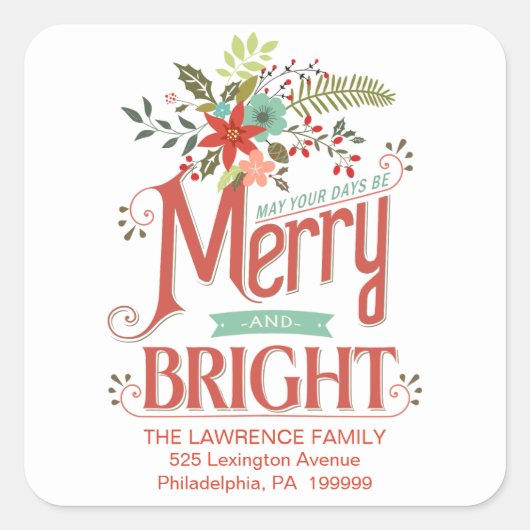 Vrolijk en licht  Vakantie Land Bloemen Vierkante Sticker (Voorkant)