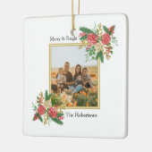 Vrolijk en licht Waterverf Familie Foto Vakantie Keramisch Ornament (Links)