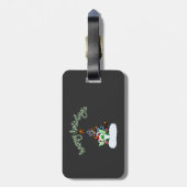 Vrolijk en magisch kerstfeest met een draak twist bagagelabel (Achterkant verticaal)