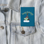 Vrolijk en magisch kerstfeest met een draak twist button (Insitu)