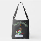 Vrolijk en magisch kerstfeest met een draak twist crossbody tas (Voorkant)