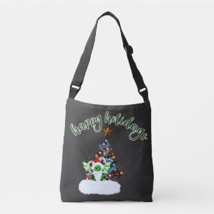 Vrolijk en magisch kerstfeest met een draak twist crossbody tas
